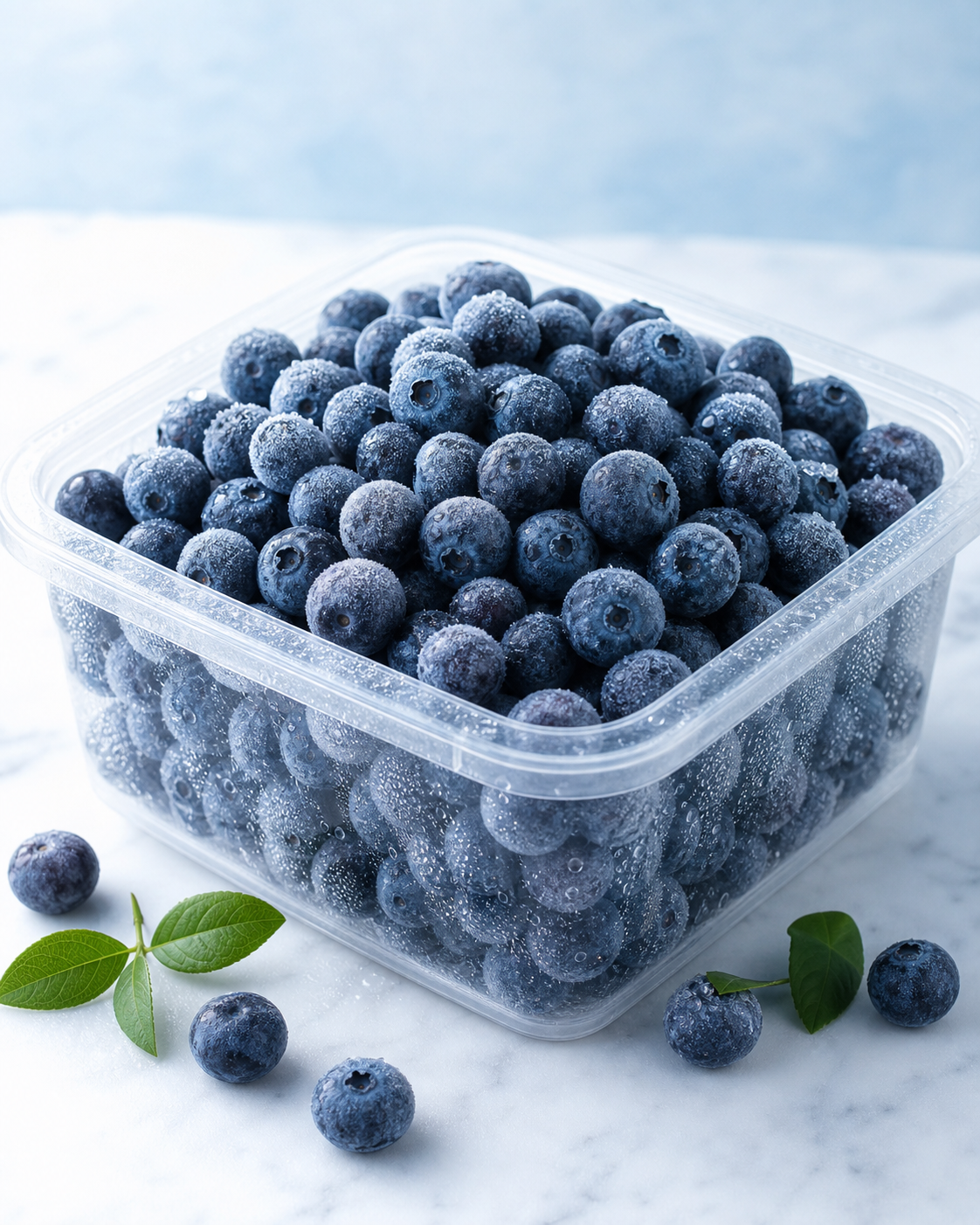 Blueberries prepared as the raw material for microdried berry formats